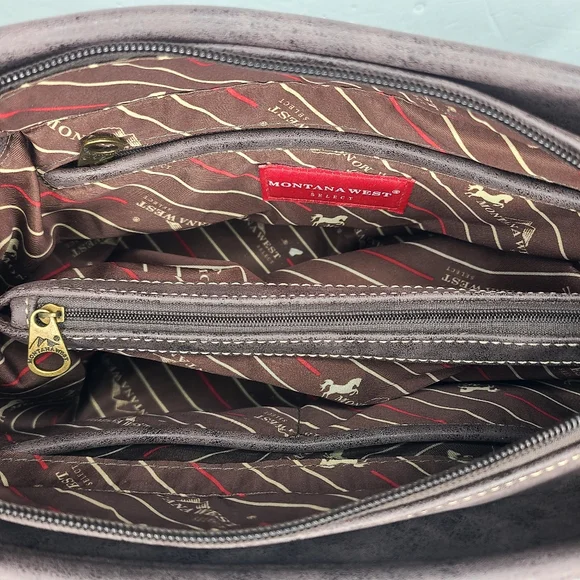 Montana West Azted Concealed Carry Satchel And Wallet‎ Set Coffee - Picture 6 of 10